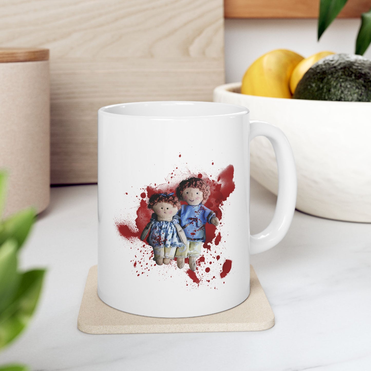 Ceramic Mug - "Killer Dills: Andy & Anna" Blood Splatter Novelty Coffee Cup