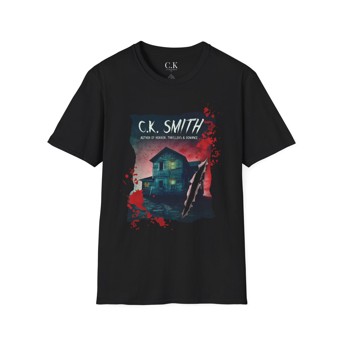 Horror Author Tee — "C.K. Smith" Haunted House Book Cover T-Shirt