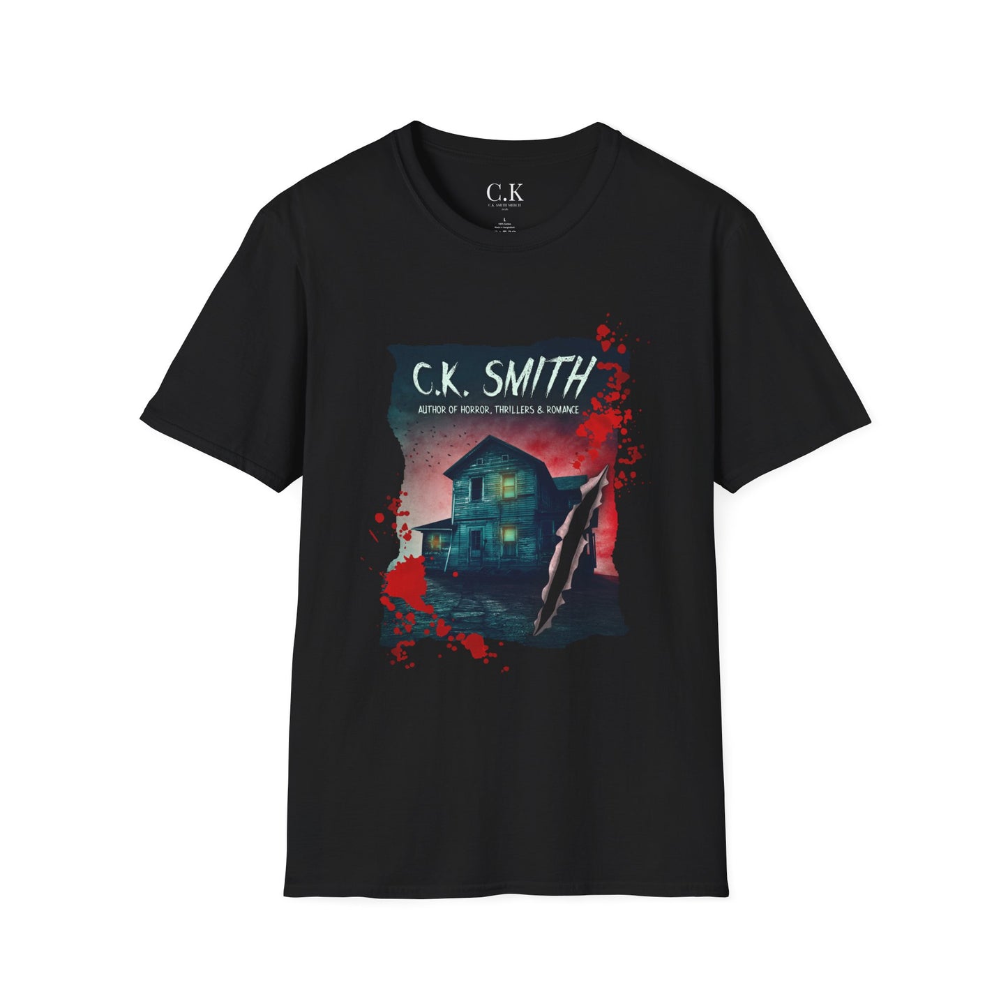 Horror Author Tee — "C.K. Smith" Haunted House Book Cover T-Shirt