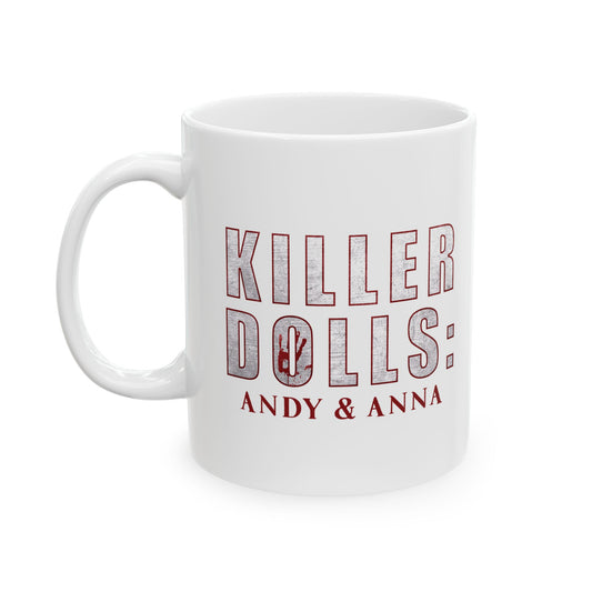 Ceramic Mug - "Killer Dills: Andy & Anna" Blood Splatter Novelty Coffee Cup